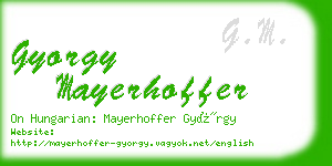 gyorgy mayerhoffer business card